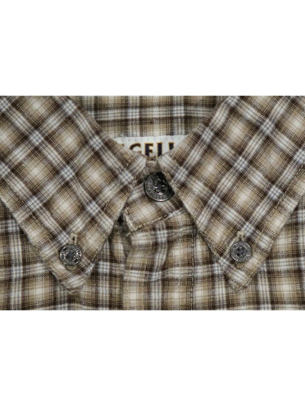 Magellan Sportswear Shirt Mens M Grunge Brown Cabincore Plaid Button Down VTG - Picture 4 of 12